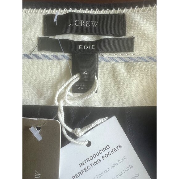 J.Crew Edie Navy Perfecting Pockets Slim Trouser Pants Womens Size 4 - Picture 4 of 16